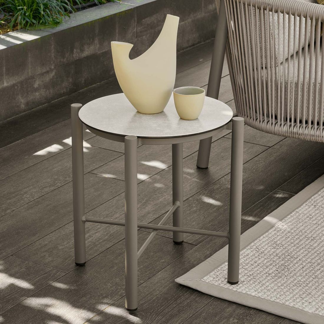 Apple Bee Bora Bora Beistelltisch Garten Ø40cm Aluminium/Sinterstone