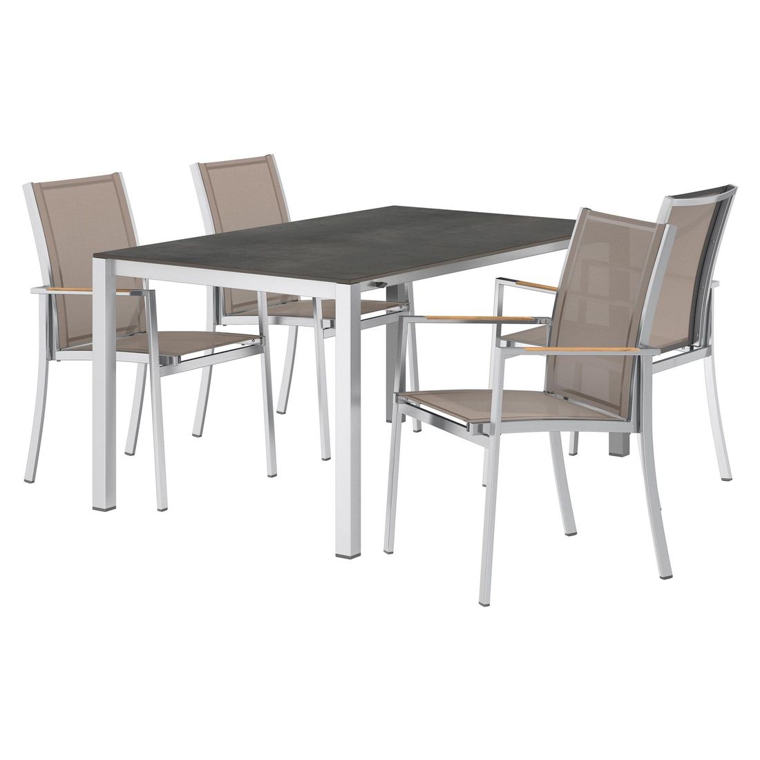 OUTLIV. Oviedo Gartenmöbel-Set M (4 Plätze) Tisch 160/217/267x92cm