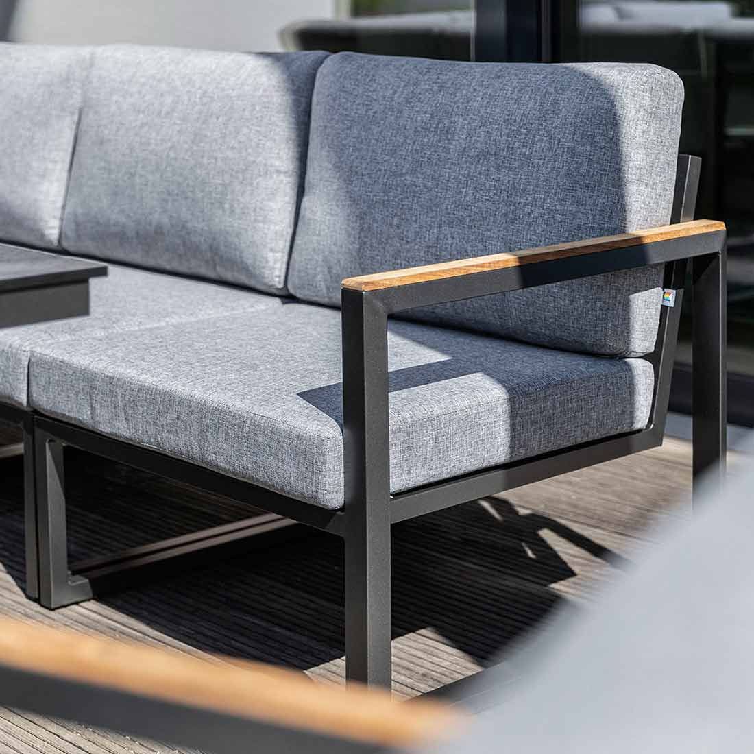 Kettler Ocean Skid Dininglounge Tisch 160x95cm Aluminium/Olefin