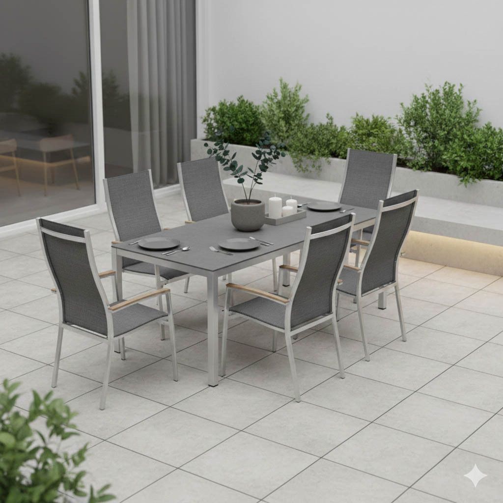 Stern Cardiff Gartenmöbel-Set L (6 Plätze) mit OUTLIV. Tisch 220x100cm