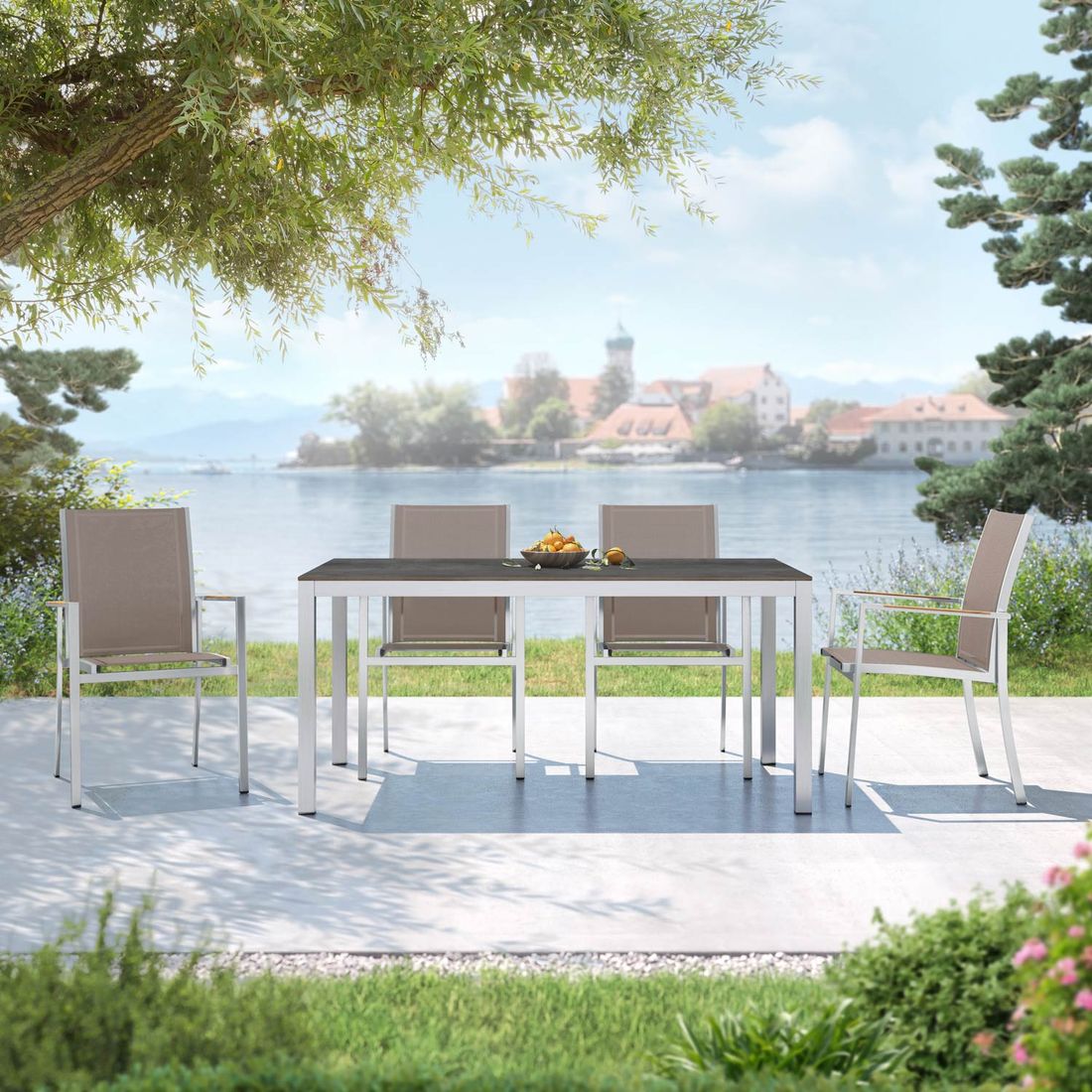 OUTLIV. Oviedo Gartenmöbel-Set M (4 Plätze) Tisch 160x90cm