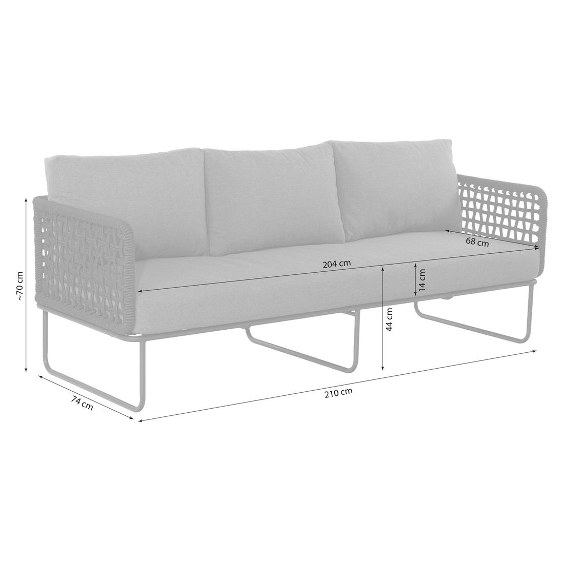 Cosmic Collection Tender Diningsofa Stahl/Rope/Olefin