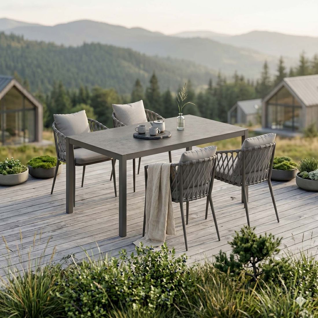 LC Garden Sunrepo Gartenmöbel-Set M (4 Plätze) mit OUTLIV. Tisch 160x90cm