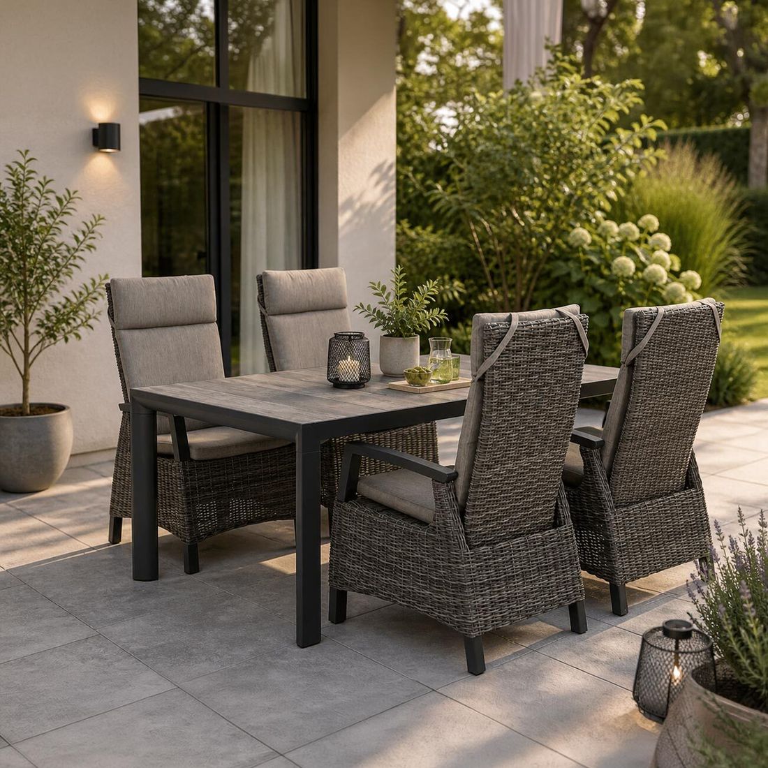 Siena Garden Corido Gartenmöbel-Set M verstellbar (4 Plätze) Tisch 182x100cm