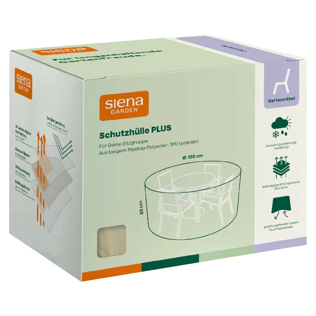 Siena Garden Plus Gartenmöbel-Set Schutzhülle Ø150x85cm