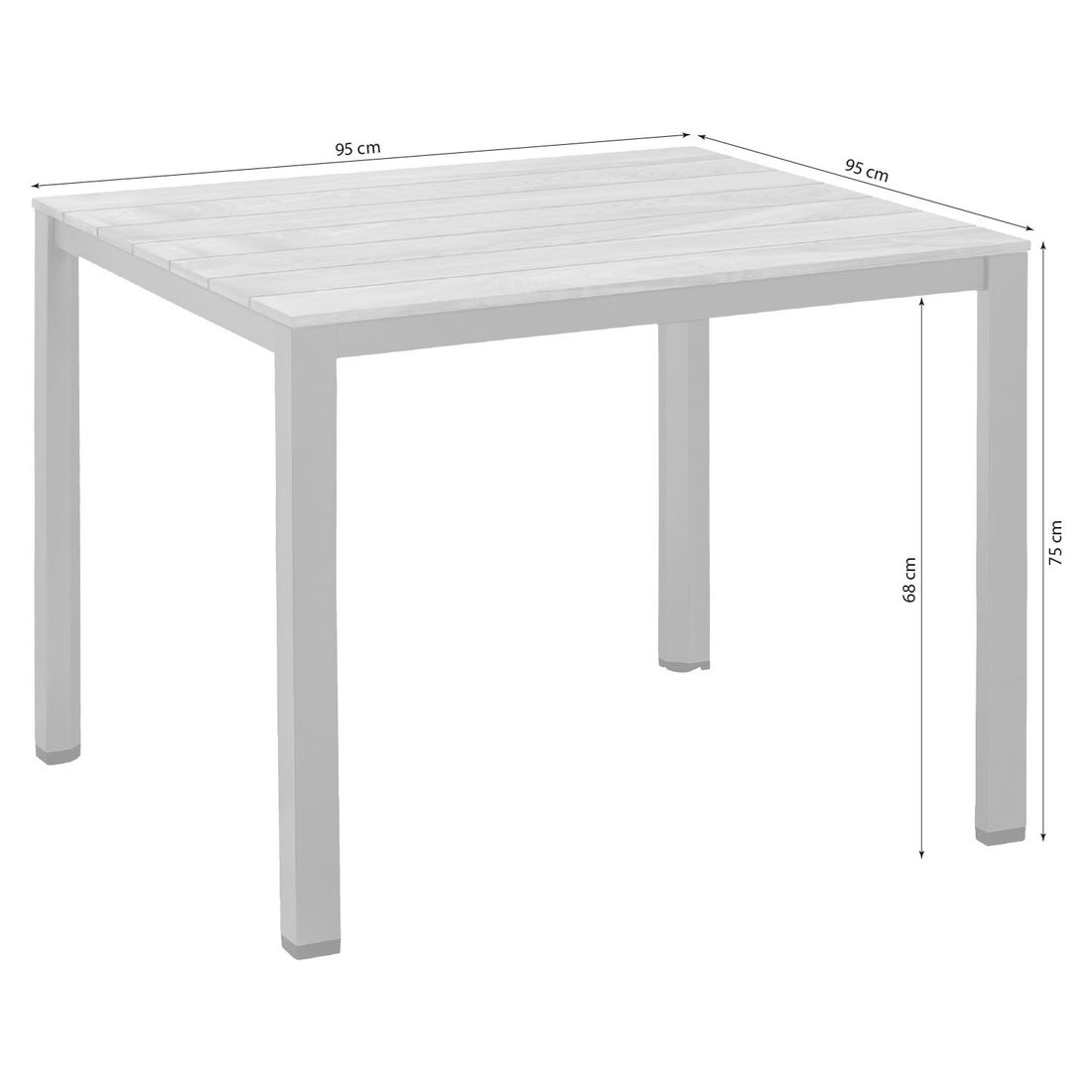 Kettler Cubic Gartentisch Aluminium/Teak