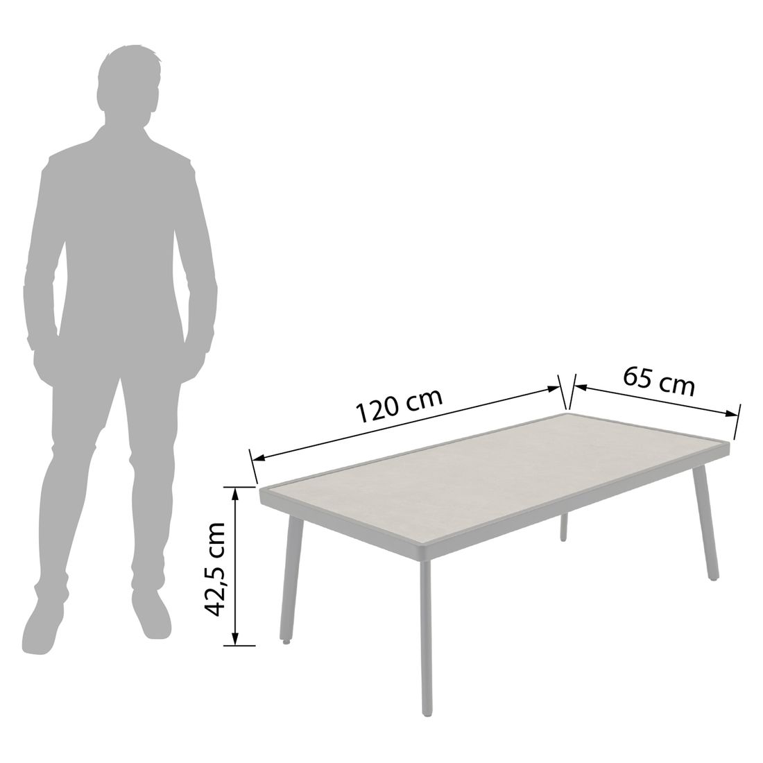 LC Garden Avento Loungetisch 120x65cm Aluminium/Sinterstone