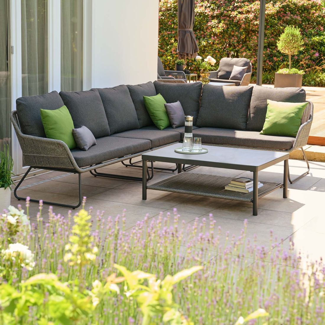 Siena Garden Kansas Ecklounge inkl. Loungetisch Aluminium/Geflecht