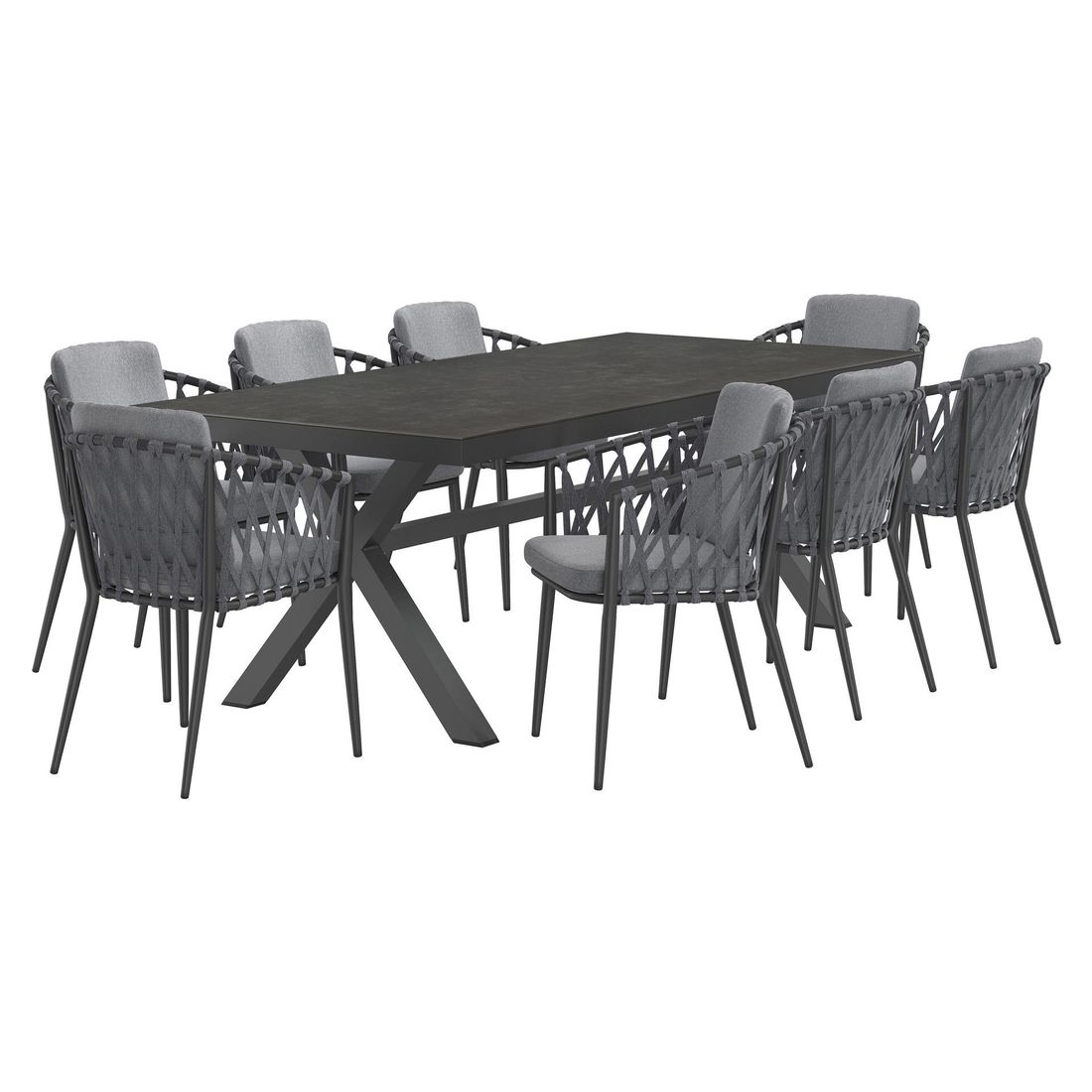 OUTLIV. Cairns Gartenmöbel-Set XL (8 Plätze) Tisch 220x100cm