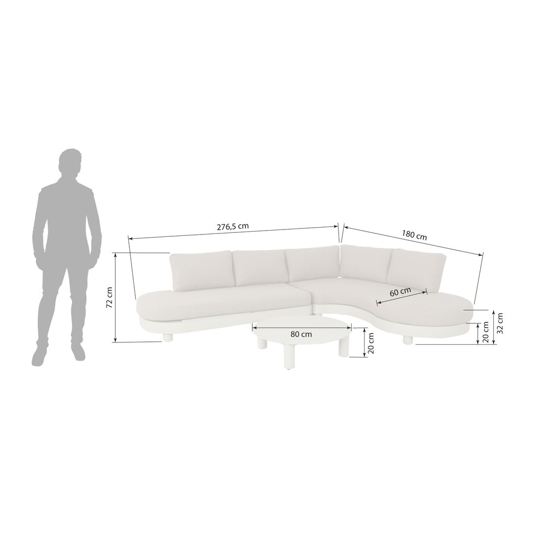 OUTLIV. Santa Barbara Ecklounge inkl. Loungetisch Aluminium/Olefin