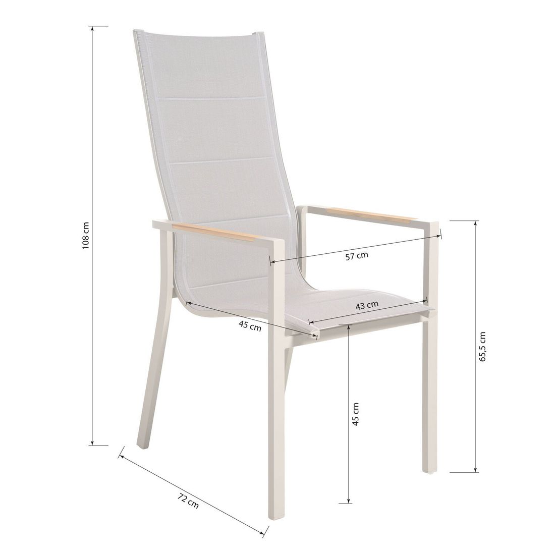 LC Garden Unicamo Stapelsessel Hochlehner Aluminium/Textilene
