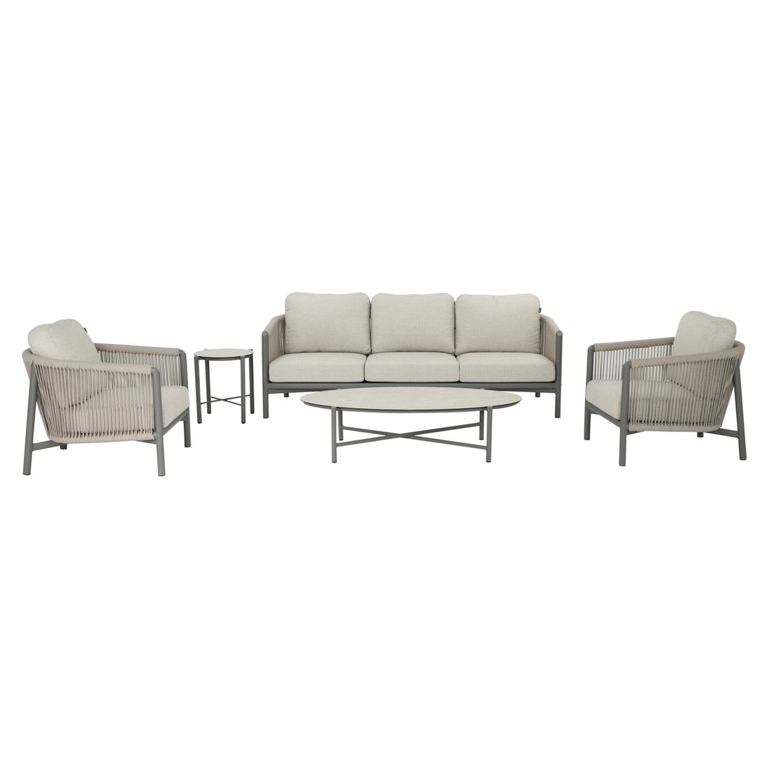 Apple Bee Bora Bora Gartensessel Low Dining Aluminium mit Sitz- und Rückenkissen