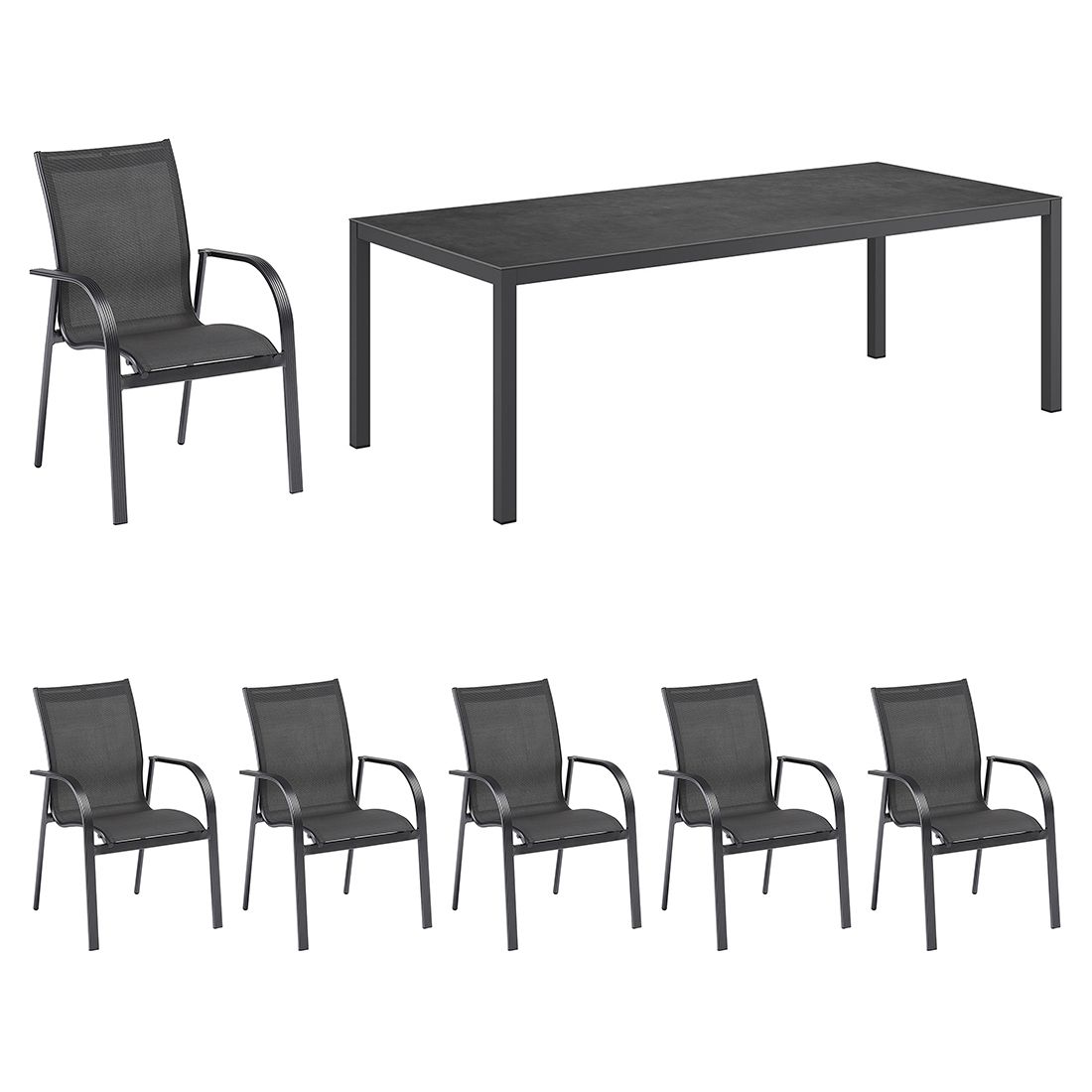 Kettler Tampa Gartenmöbel-Set L (6 Plätze) mit OUTLIV. Tisch 220x100cm