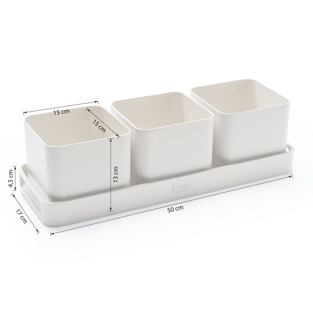 Stern Pflanzgefäß-Set inkl. Tablett 50x17cm Aluminium
