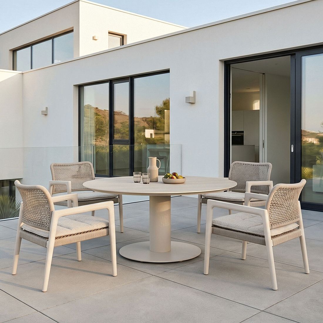 Zebra Cozy Gartensessel Low Dining Aluminium mit Sitz- und Rückenkissen