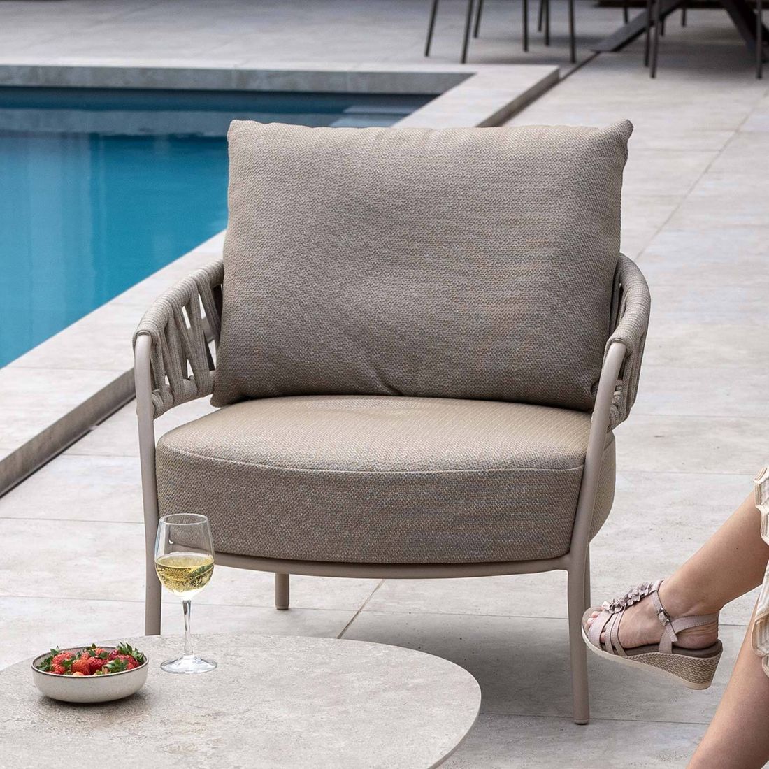 4Seasons Calma Loungesessel Aluminium/Rope/Olefin