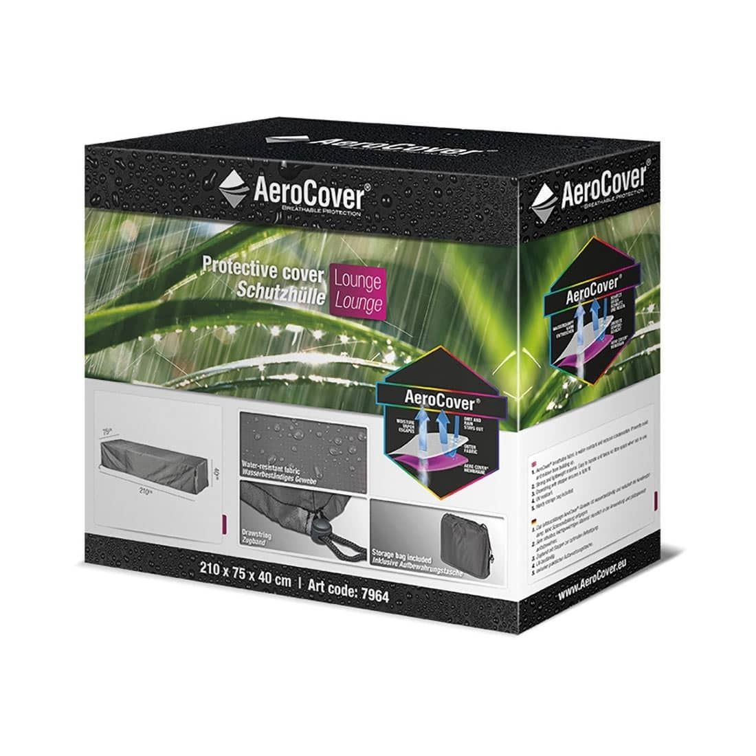 AeroCover Gartenliege Schutzhülle 75x210x40cm
