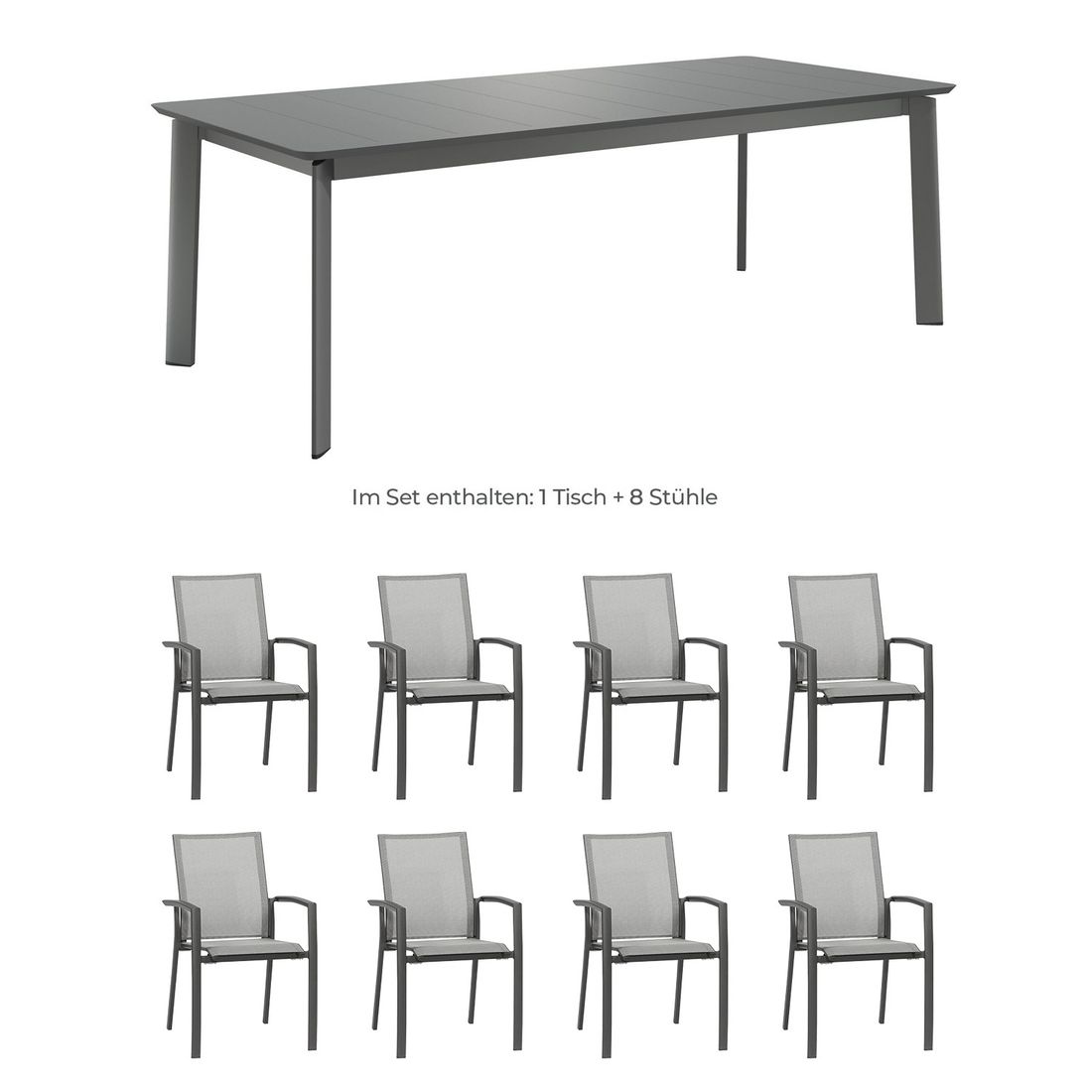 Siena Garden Velia Gartenmöbel-Set XL (8 Plätze) mit OUTLIV. Tisch 220x100cm