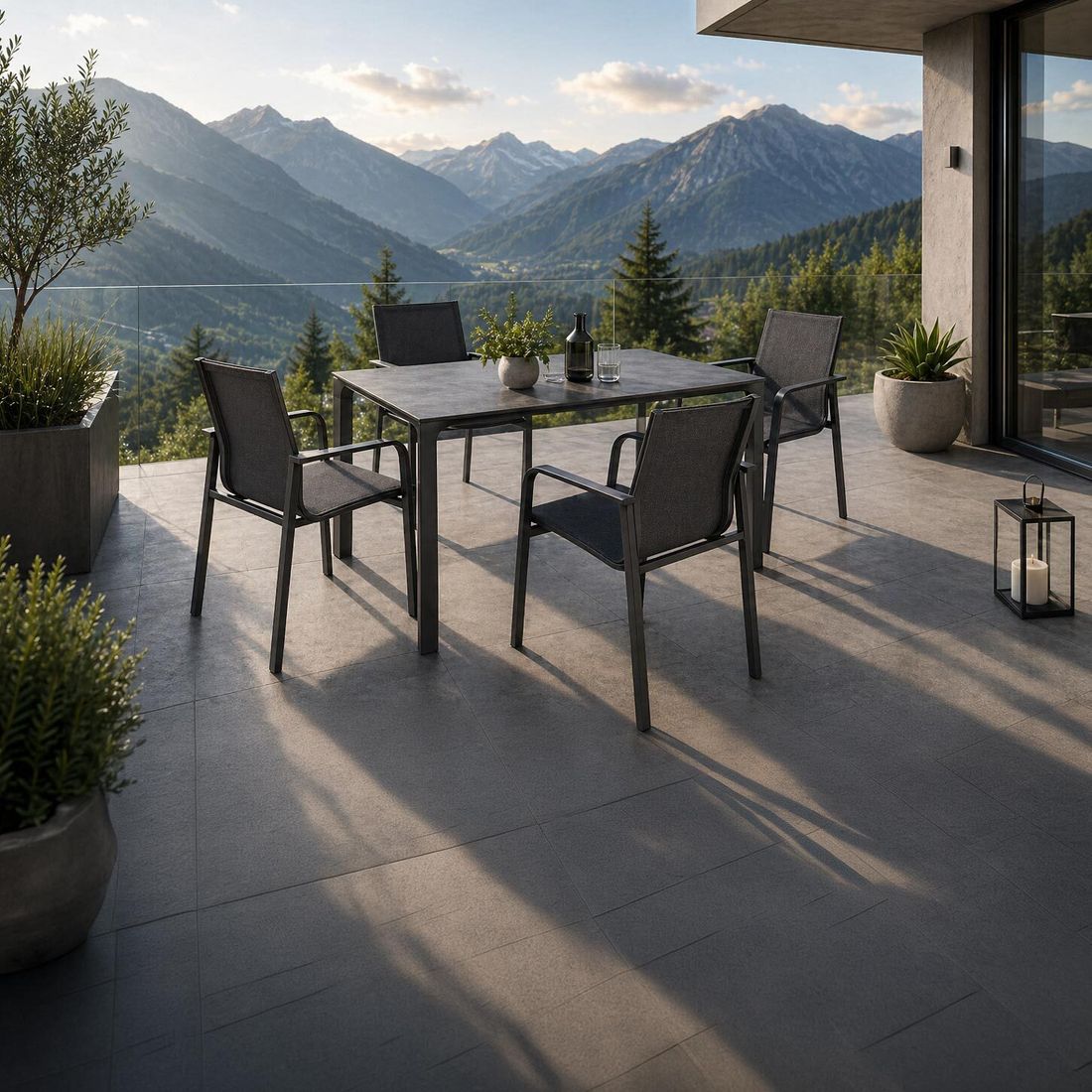 OUTLIV. Julia Gartenmöbel-Set M (4 Plätze) mit Kettler Cubic Tisch 160x95cm