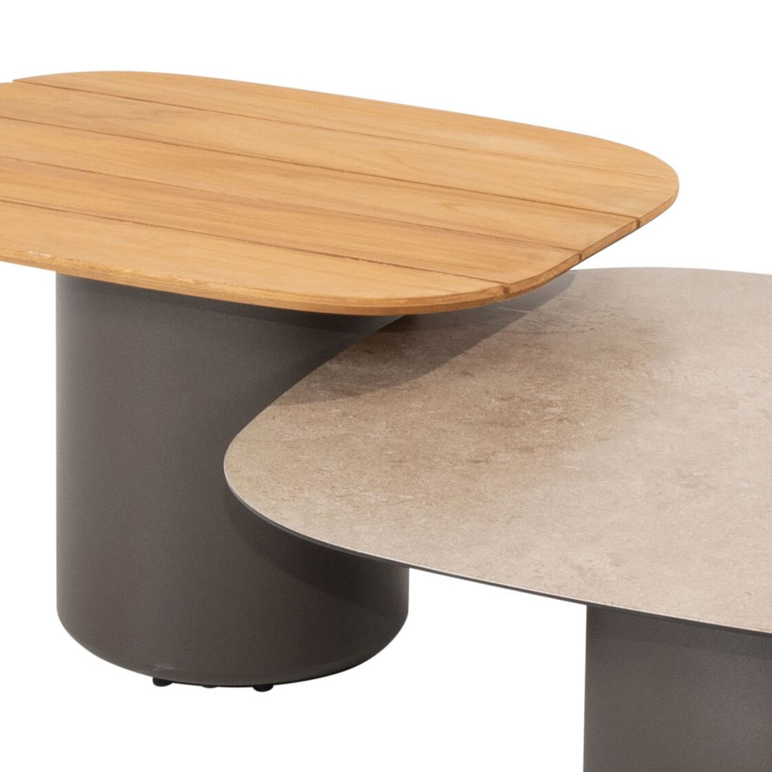 4Seasons Demi Loungetisch-Set 2-tlg. Keramikfliese/Teak