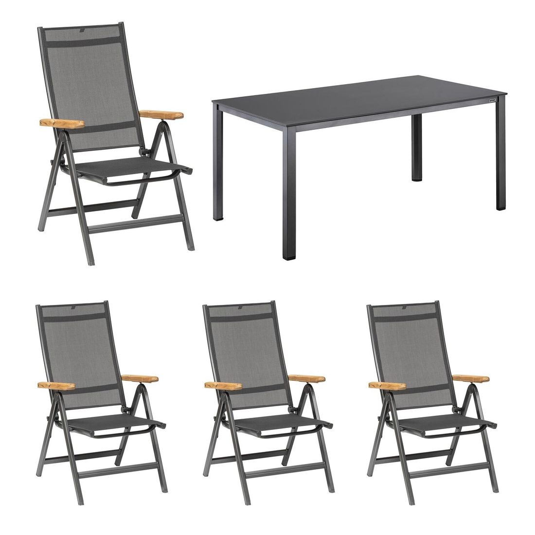 Kettler Granada Gartenmöbel-Set M (4 Plätze) Tisch 160x95cm