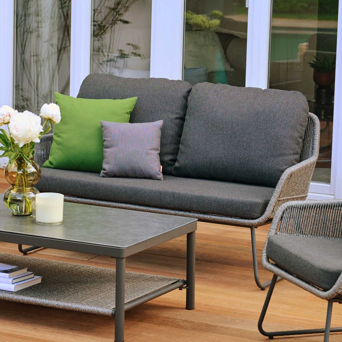 Siena Garden Kansas Gartenloungesofa Aluminium/Geflecht
