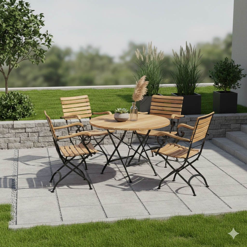 Zebra Florence Gartenmöbel-Set M (4 Plätze) Tisch Ø115cm