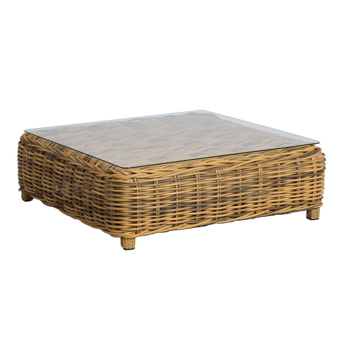 OUTLIV. Versailles Loungetisch 101x101cm Geflecht/Glas