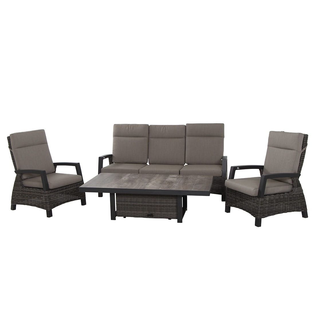 Siena Garden Corido Gartenmöbel-Set Tisch 160x90cm Gardino-Geflecht/Polypropylen