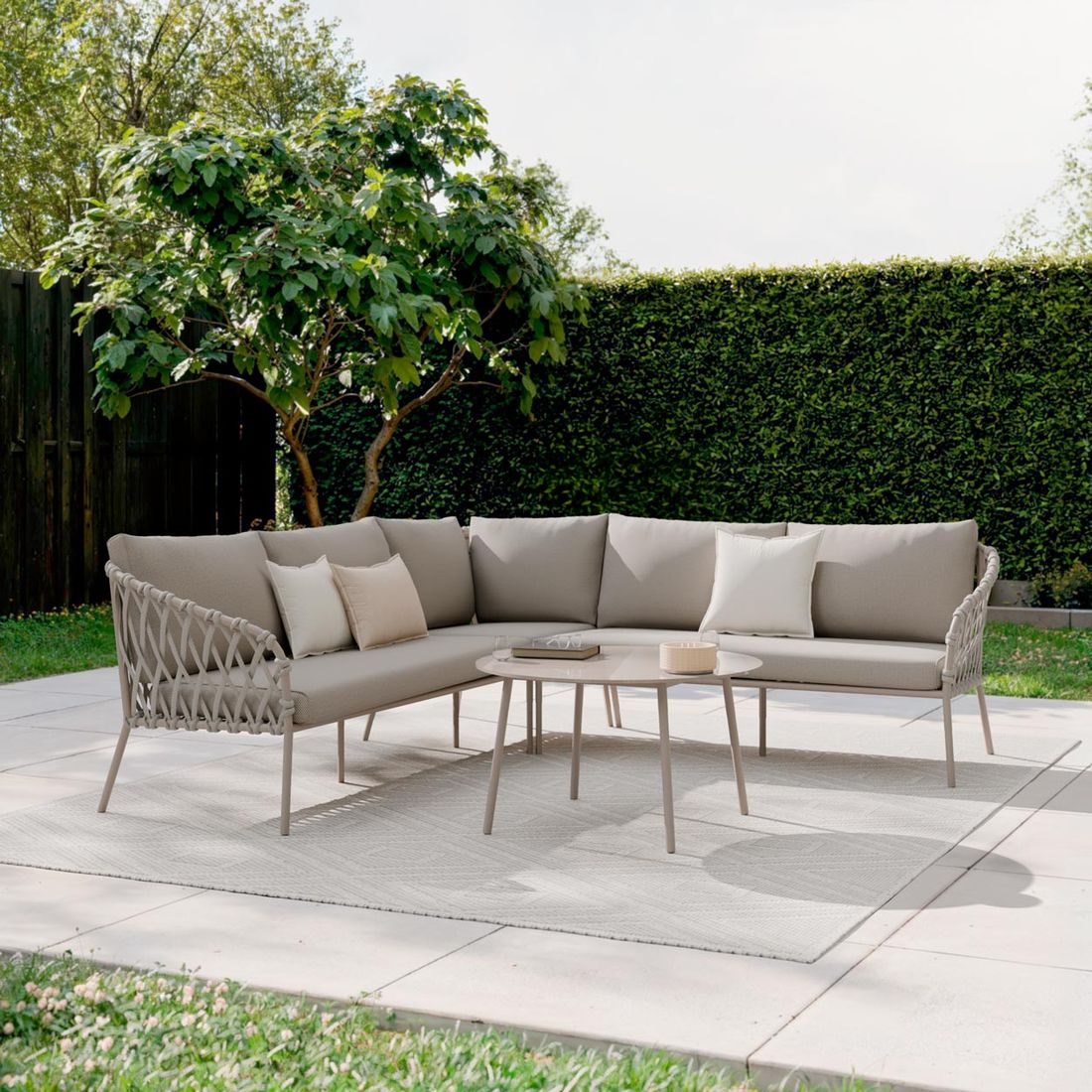 OUTLIV. Tanami Ecklounge inkl. Loungetisch Stahl/Rope/Olefin