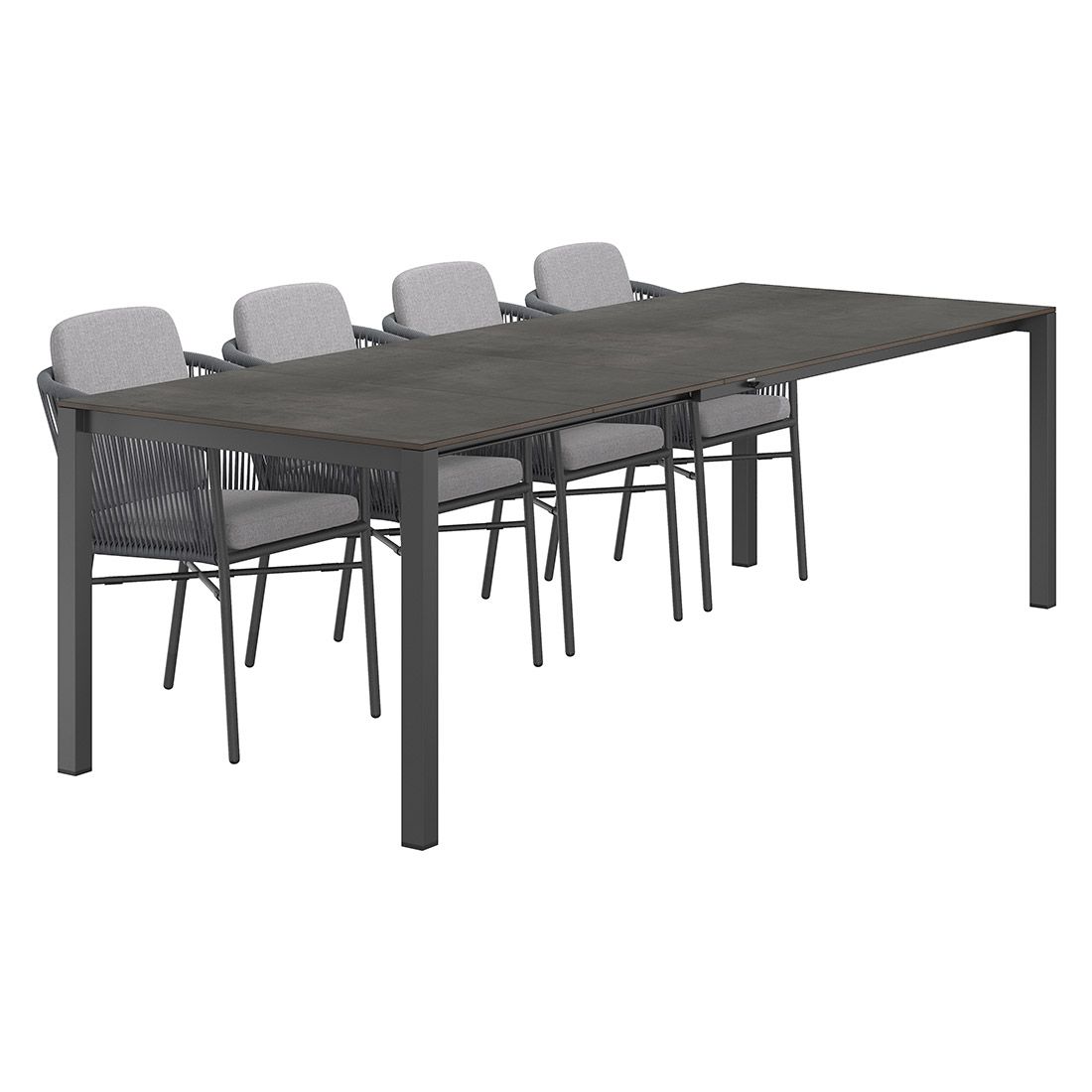 OUTLIV. Ohio Gartenmöbel-Set M (4 Plätze) Tisch 160/217/267x91cm