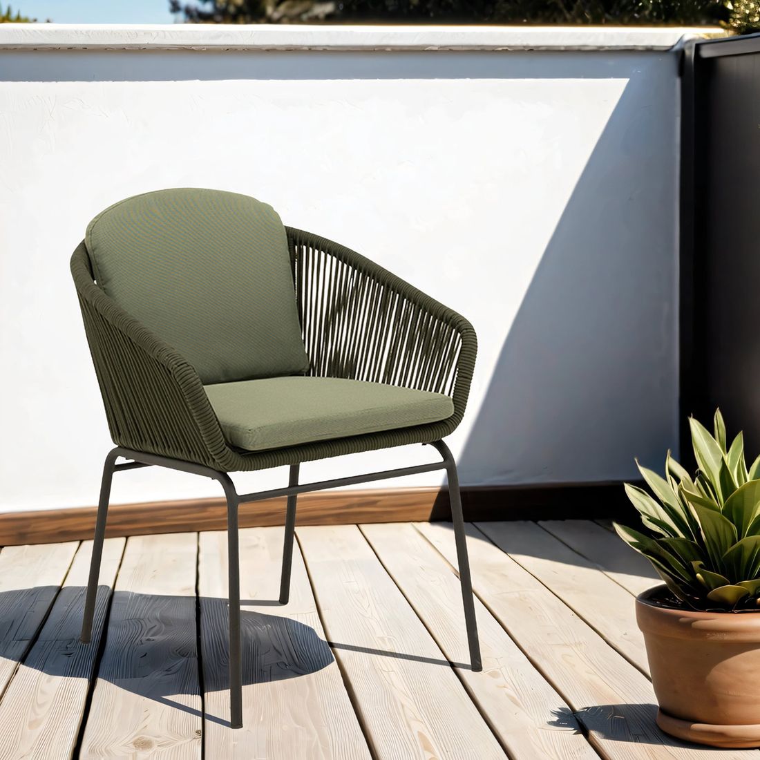 Cosmic Collection Rondo Gartensessel Stahl mit Sitz- und Rückenkissen