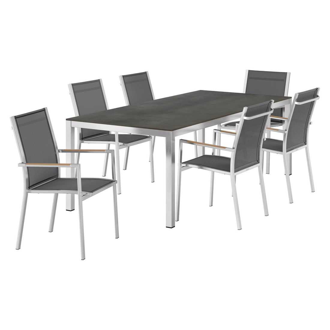 Zebra One Gartenmöbel-Set L (6 Plätze) mit OUTLIV. Tisch 220x100cm