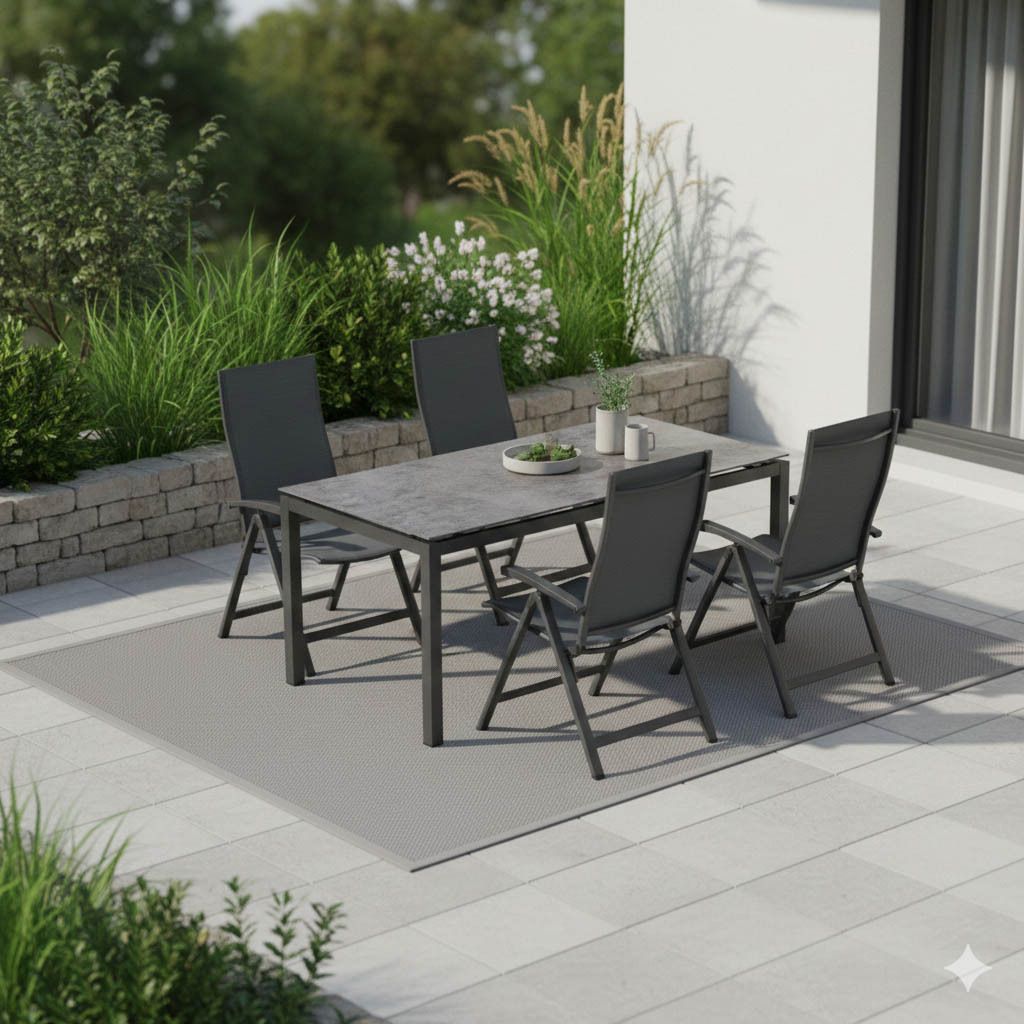 Stern Kari Gartenmöbel-Set M (4 Plätze) mit OUTLIV. Tisch 160x90cm