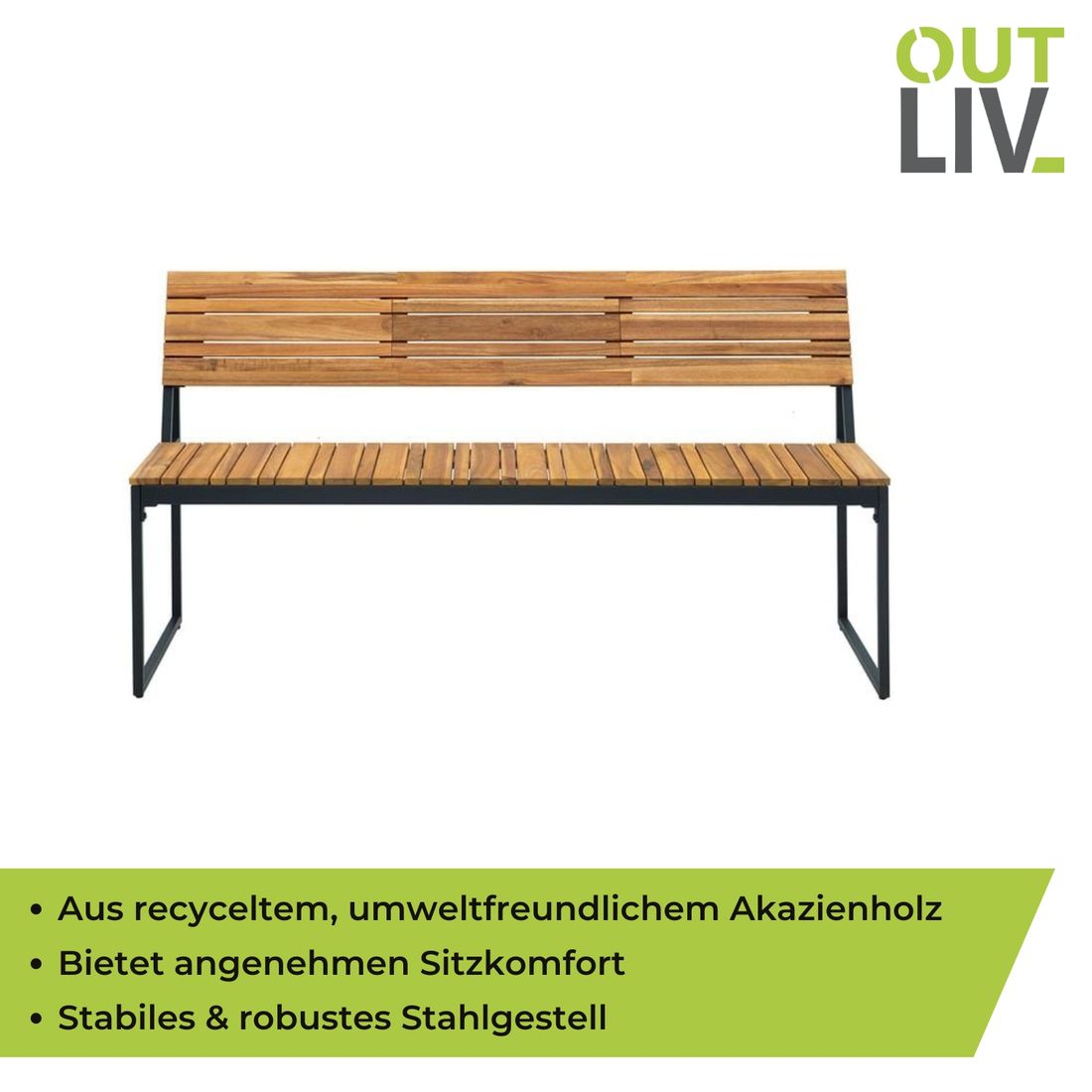 OUTLIV. Floris Gartenbank Stahl/Akazie