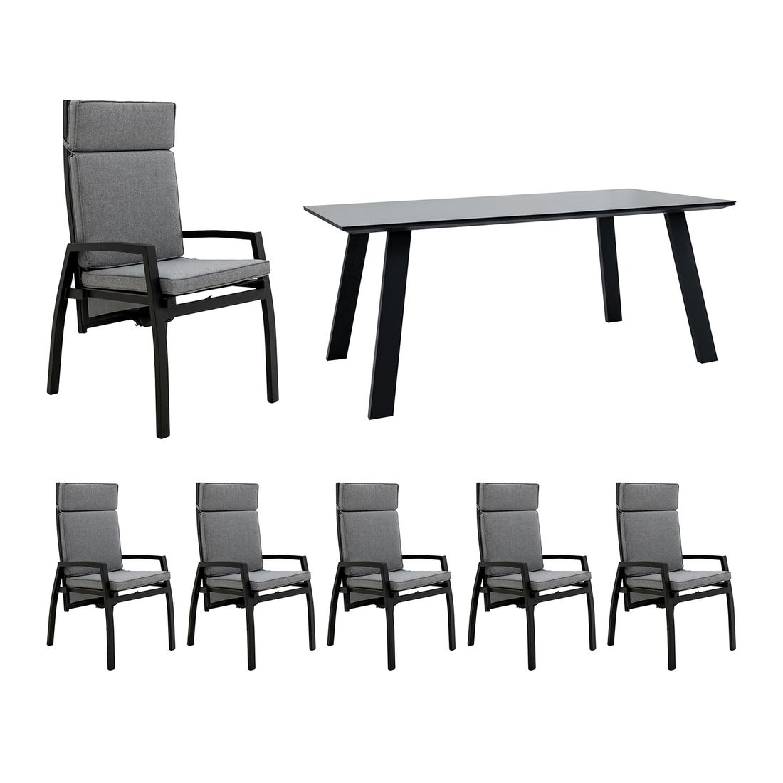 OUTLIV. Perth Gartenmöbel-Set L verstellbar (6 Plätze) Tisch 180x90cm