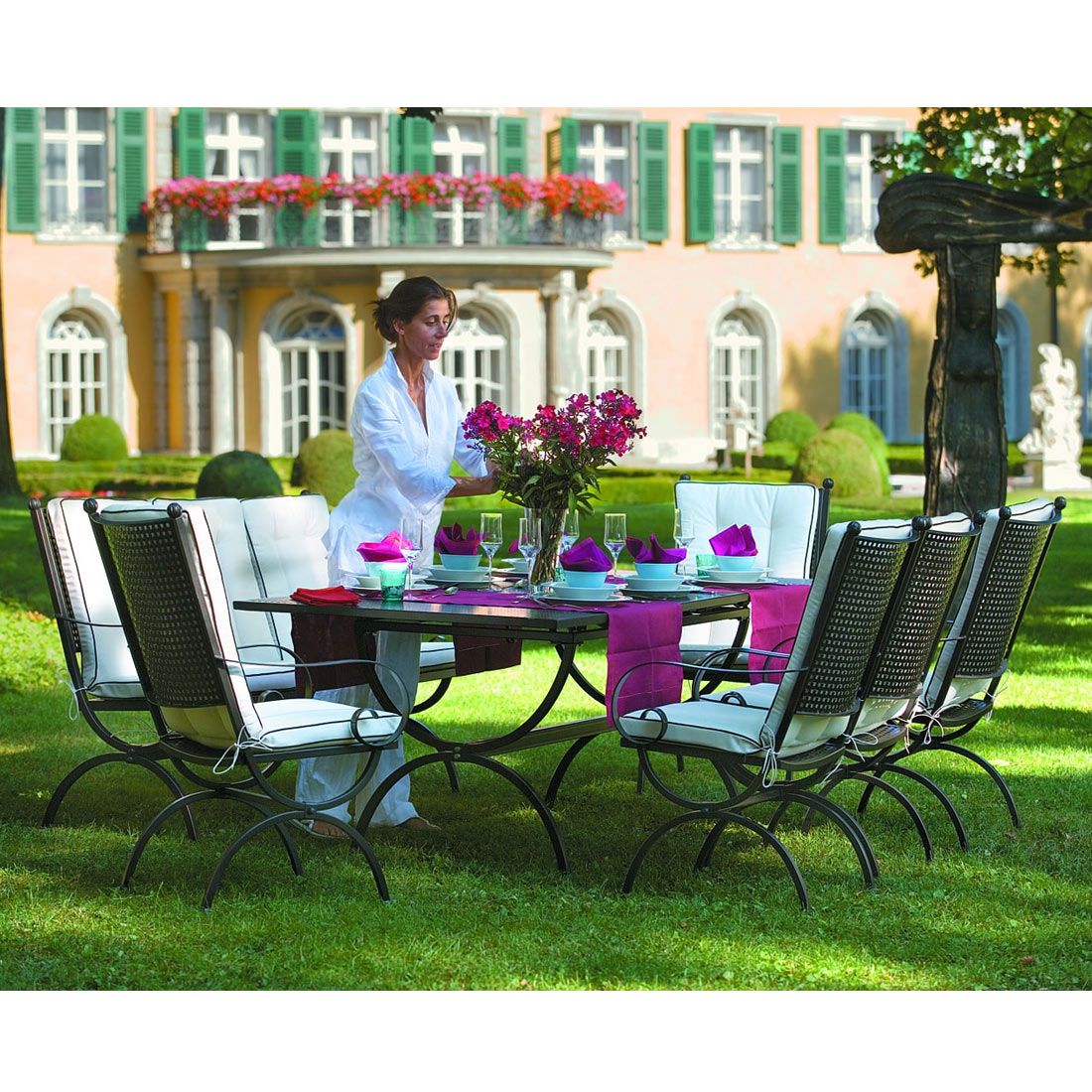 MBM Romeo Ausziehtisch 168/210x100 cm Schmiedeeisen