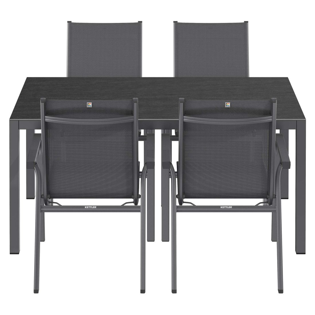 Kettler Basic Plus Gartenmöbel-Set M (4 Plätze) Tisch 160x90cm