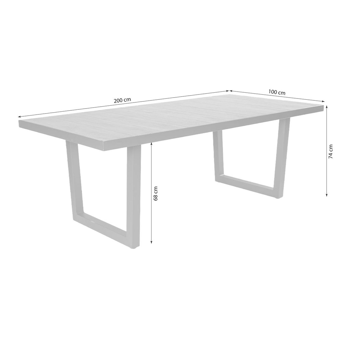 LC Garden Bailado Gartentisch 200x100cm Aluminium/Keramikfliese
