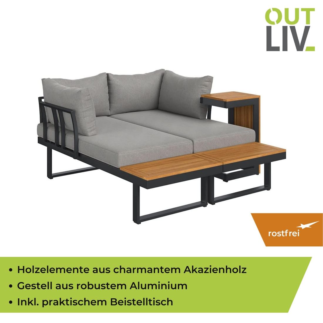 OUTLIV. Alpha Ecklounge inkl. Loungetisch Aluminium/Polyester