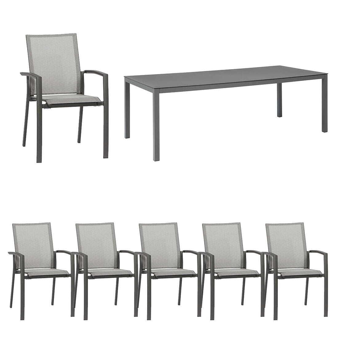 Siena Garden Velia Gartenmöbel-Set L (6 Plätze) Tisch 220x100cm