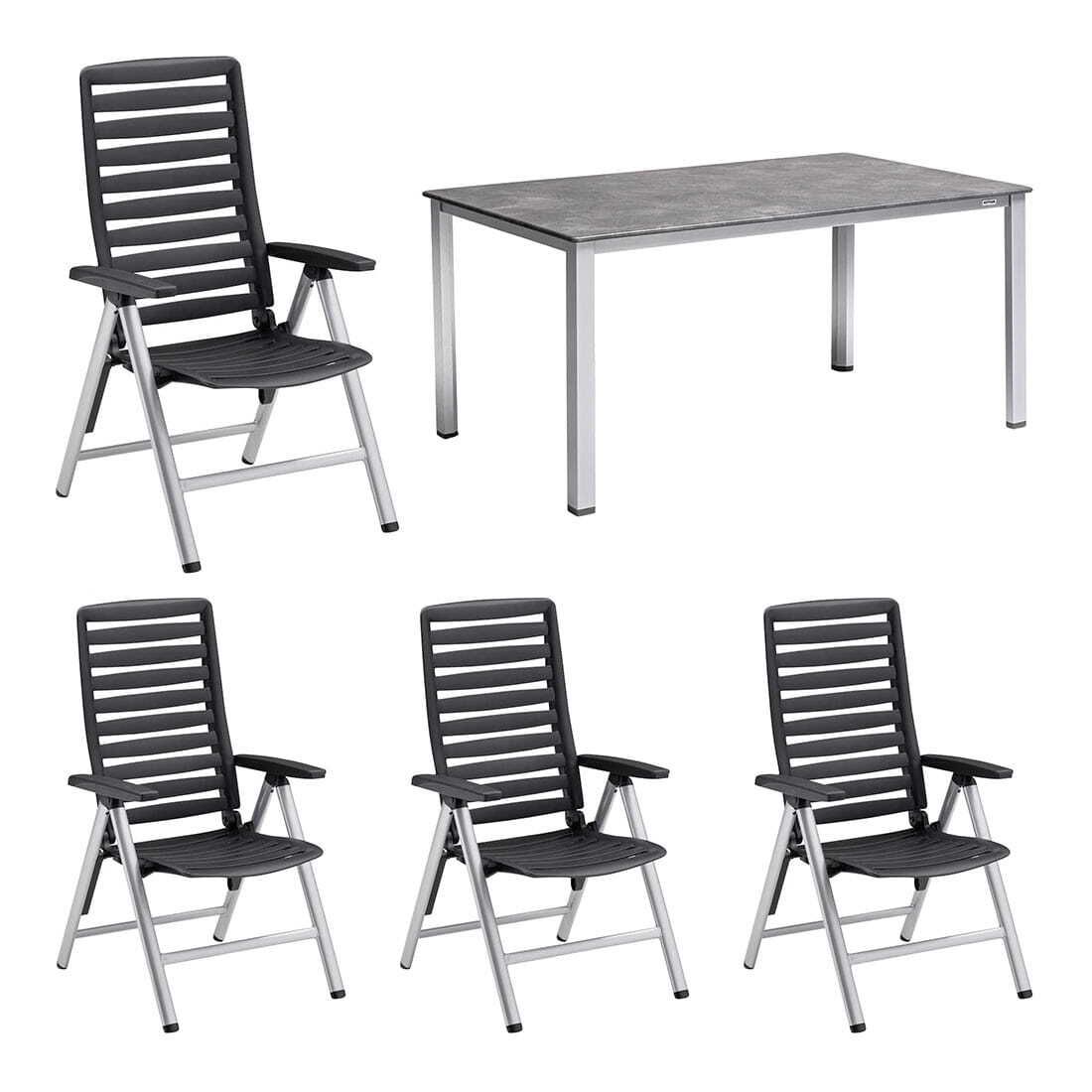 Kettler Wave Gartenmöbel-Set M (4 Plätze) Tisch 160x95cm