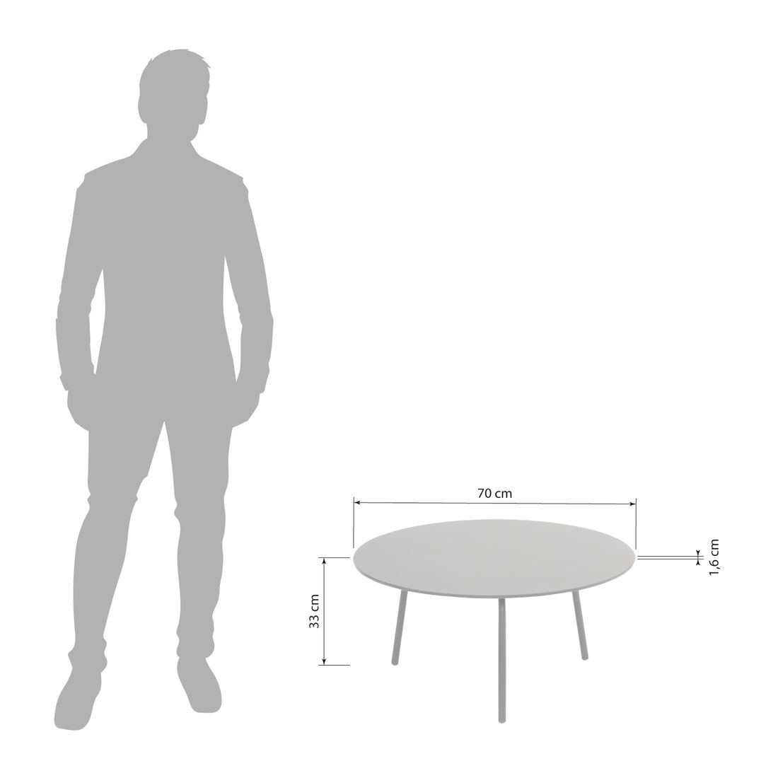 Cosmic Collection Vienna Loungetisch Ø70cm Stahl/Fiberzement