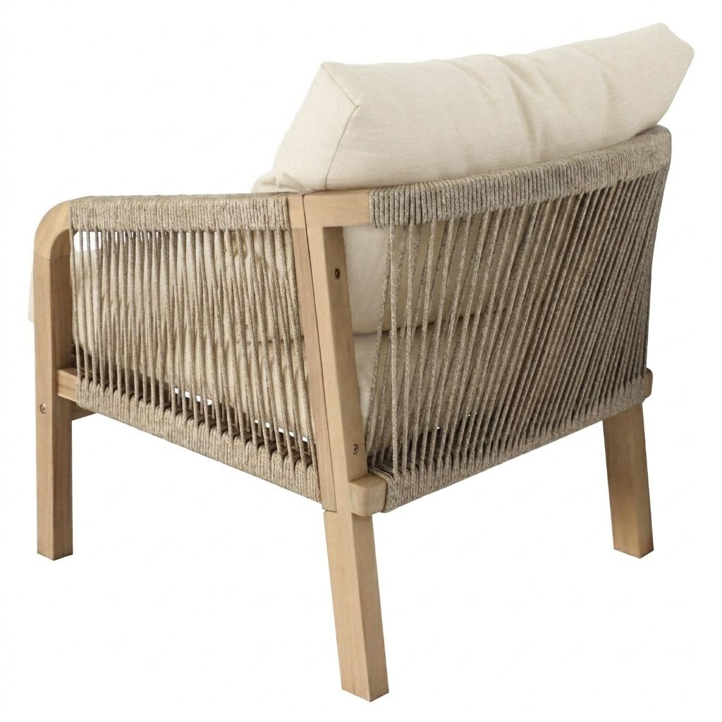 OUTLIV. Amelie Loungeset inkl. Loungetisch Akazie/Rope/Spun Polyester