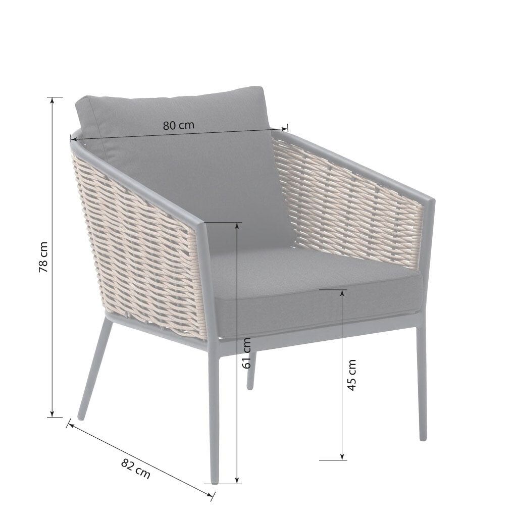 Acamp Ceres Loungeset inkl. Loungetisch Aluminium/Polyester