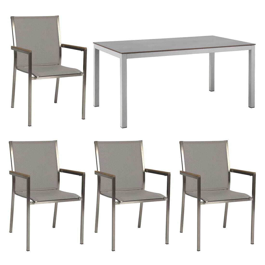 Stern Polaris Gartenmöbel-Set M (4 Plätze) mit OUTLIV. Tisch 160x90cm