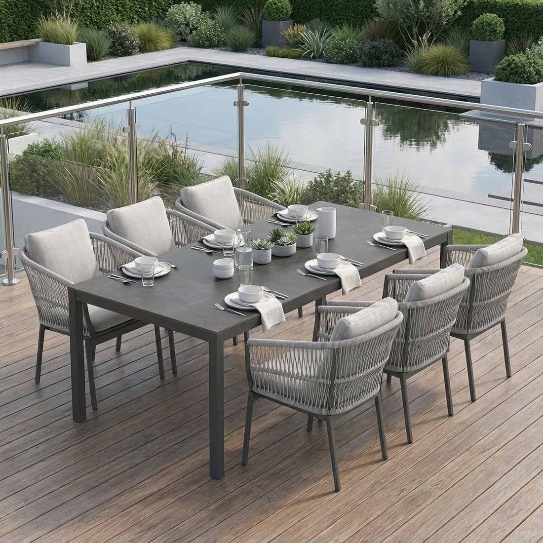 OUTLIV. Alicante Gartenmöbel-Set L (6 Plätze) Tisch 220x100cm
