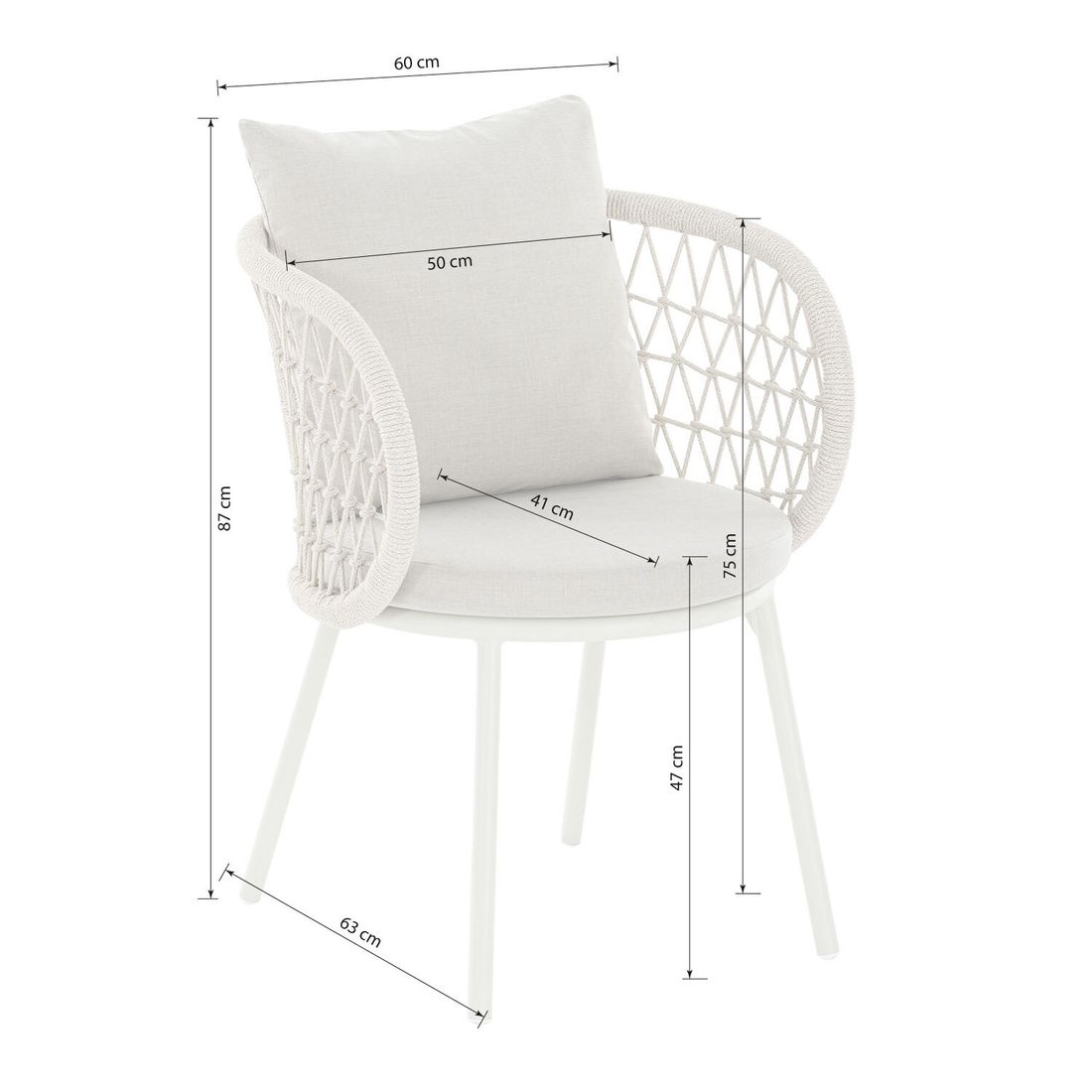 Niehoff Cevio Gartensessel Aluminium mit Sitz- und Rückenkissen