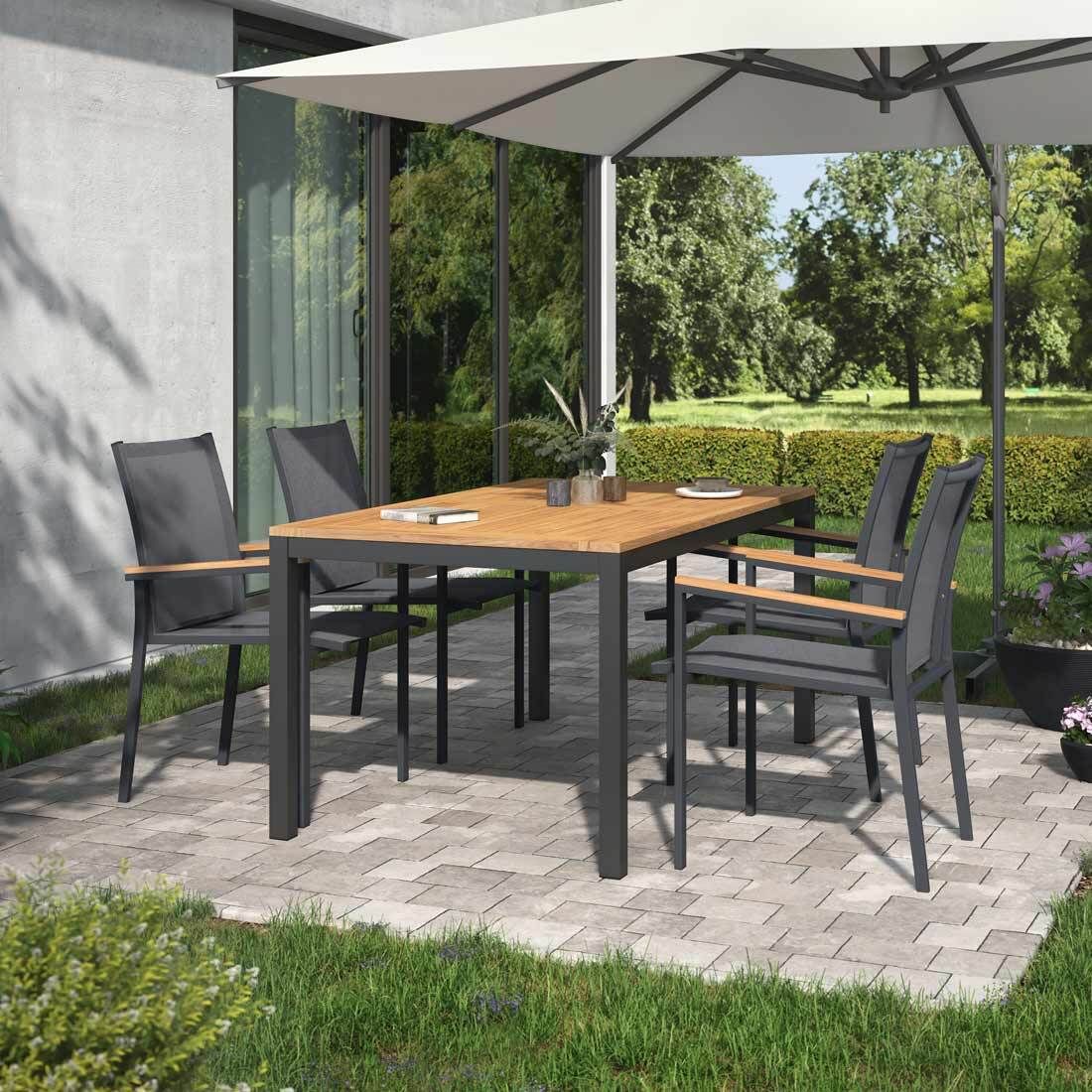 OUTLIV. Kobe Gartenmöbel-Set M (4 Plätze) Tisch 160x90cm