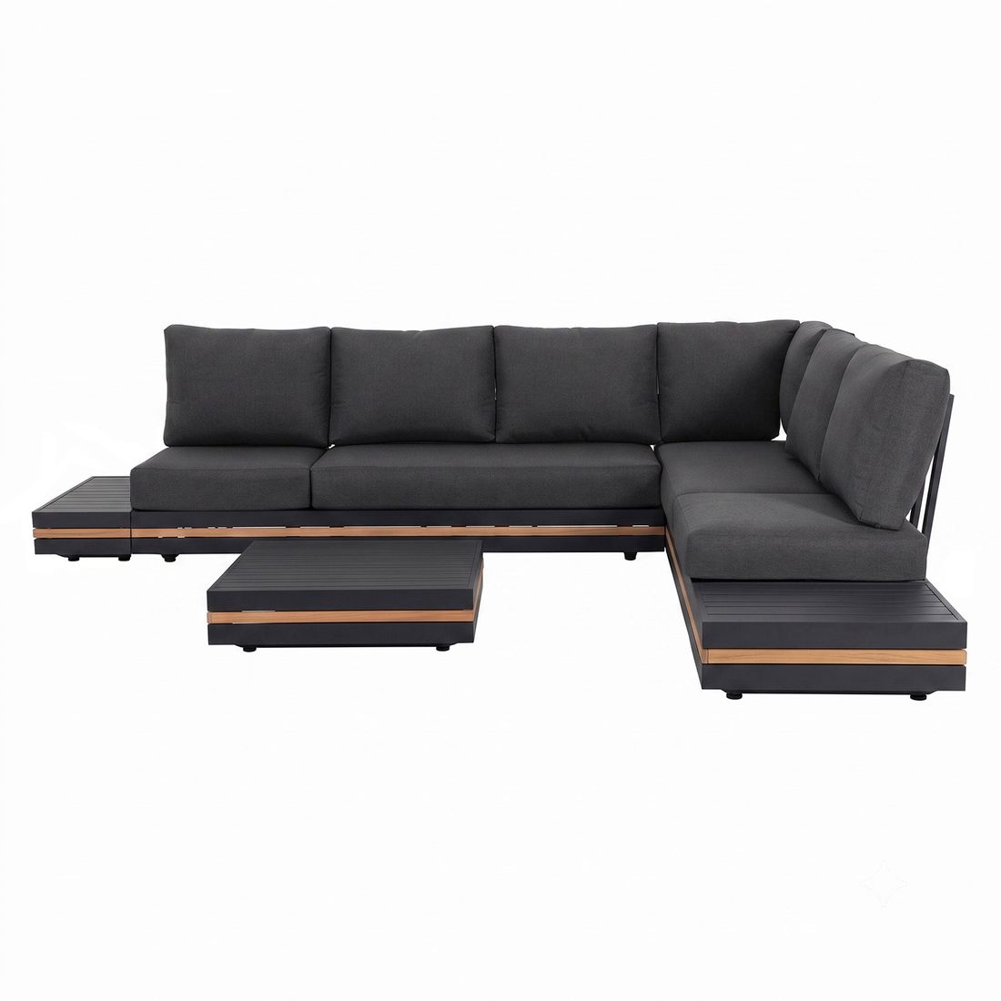 OUTLIV. Triest Ecklounge inkl. Loungetisch Aluminium/Teak/Spunpolyester